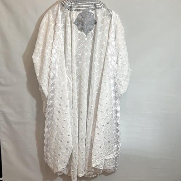 African Mens Clothing Lace Material Embroidered 3 Pcs Agbada Shirt Pants Dashiki - Picture 7 of 16